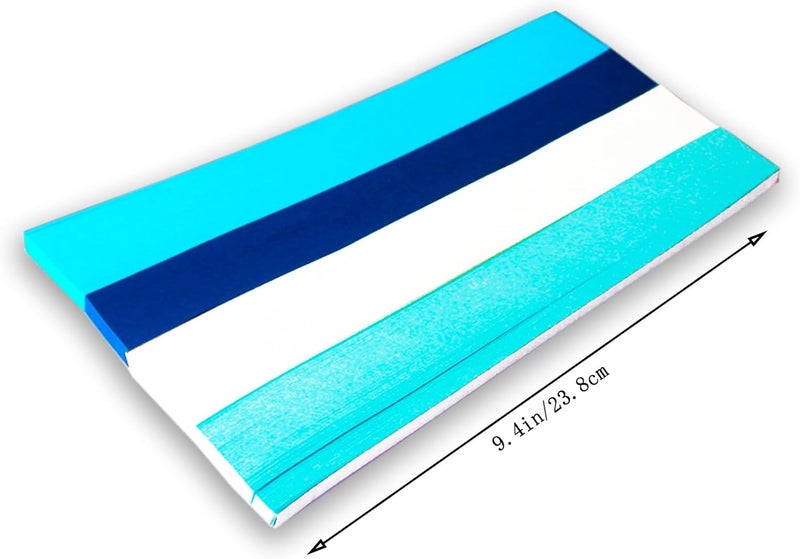 Aeojoor Star Folding Strip Blue Gradient Paper Star Decorative Paper Strip DIY Handicraft (1350 pieces) - Image 2